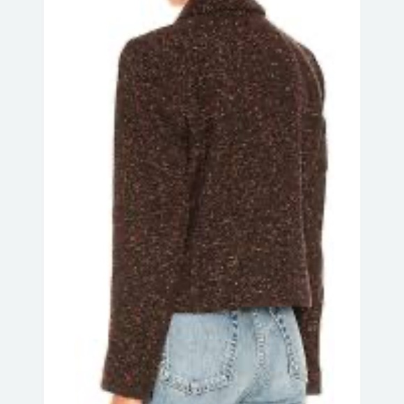 Anine Bing Crop Double Breasted Blazer Brown Size Small - Picture 4 of 11